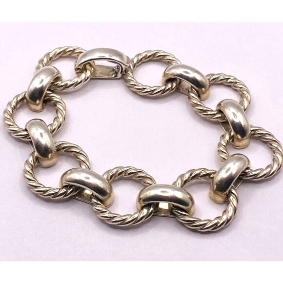 Tiffany & Co Twist Circle Sterling Silver 925 Bracelet 7.5" Men Women